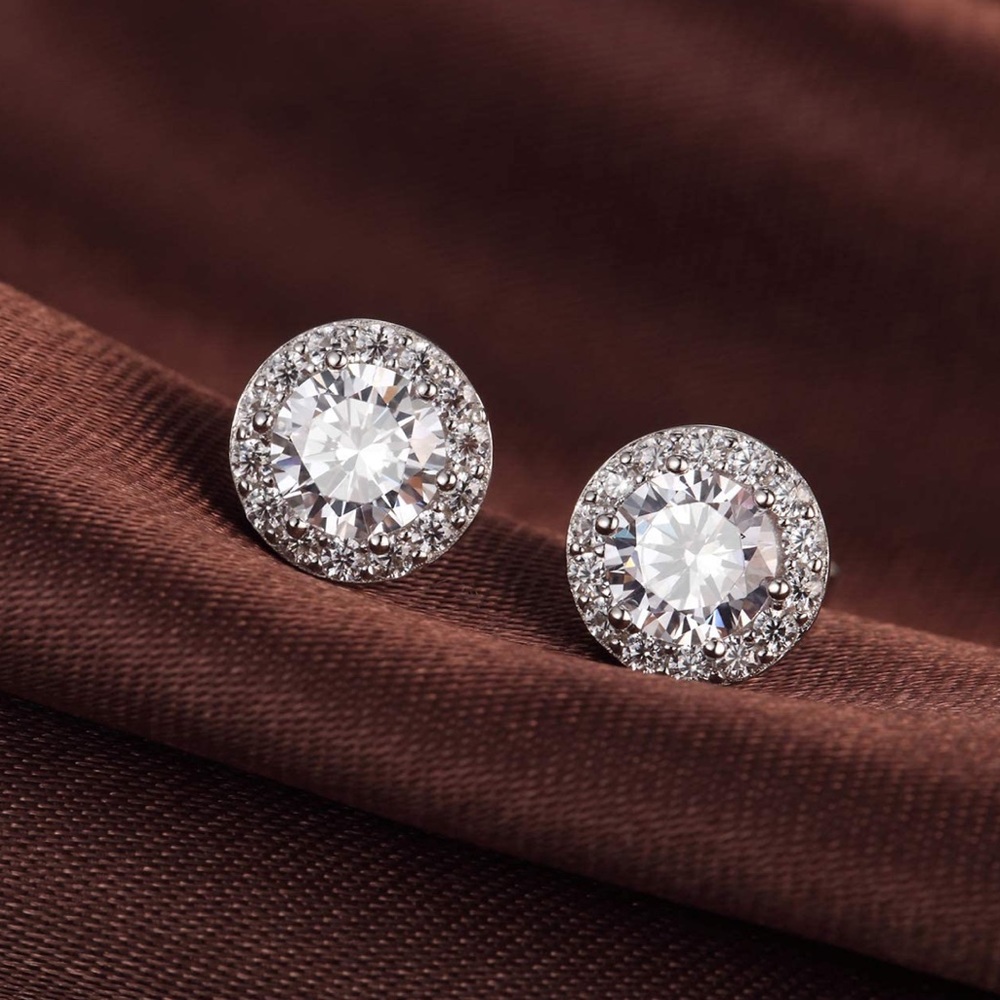 HALO 18KT PLATINUM PLATED EARRINGS